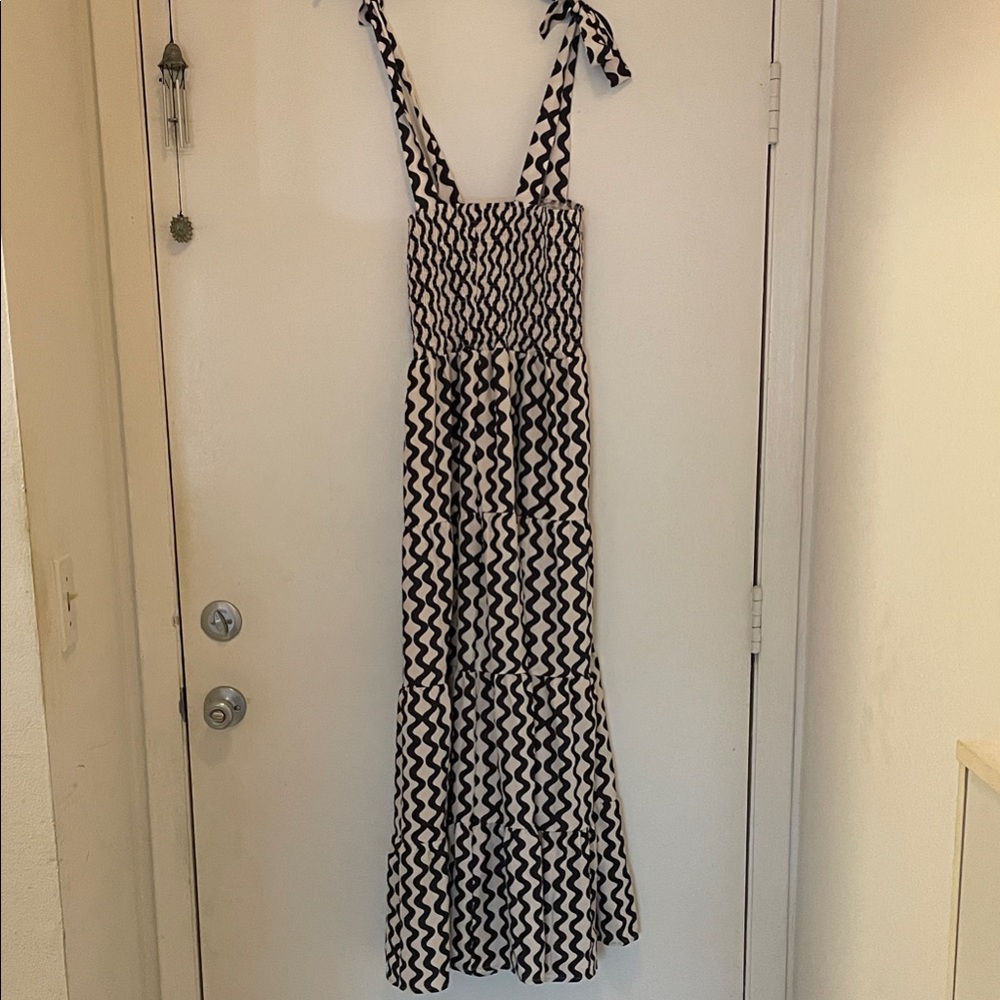 Black and White Patterned Maxi Dress